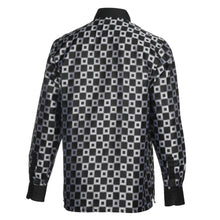Chess Board - Black Men's Jacquard Satin Luxury Formal Shirt