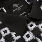 Chess Board - Black Men's Jacquard Satin Luxury Formal Shirt