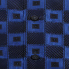 Chess Board - Royal Blue Men's Jacquard Satin Luxury Formal Shirt