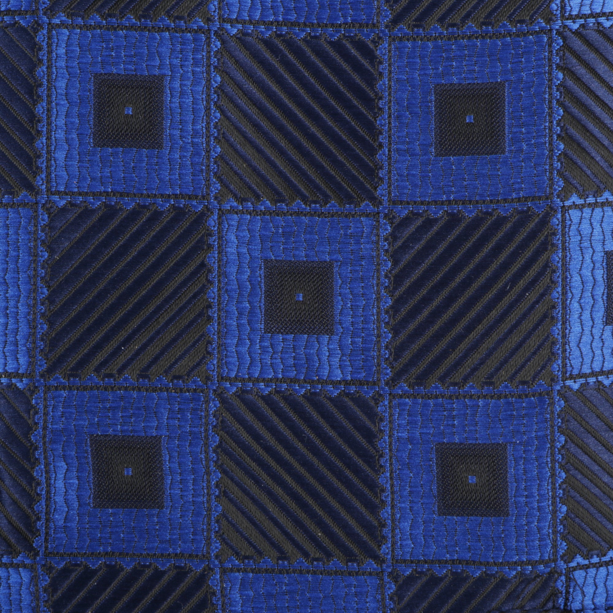 Chess Board - Royal Blue Men's Jacquard Satin Luxury Formal Shirt