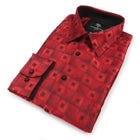 Chess Board - Red Men's Jacquard Satin Luxury Formal Shirt