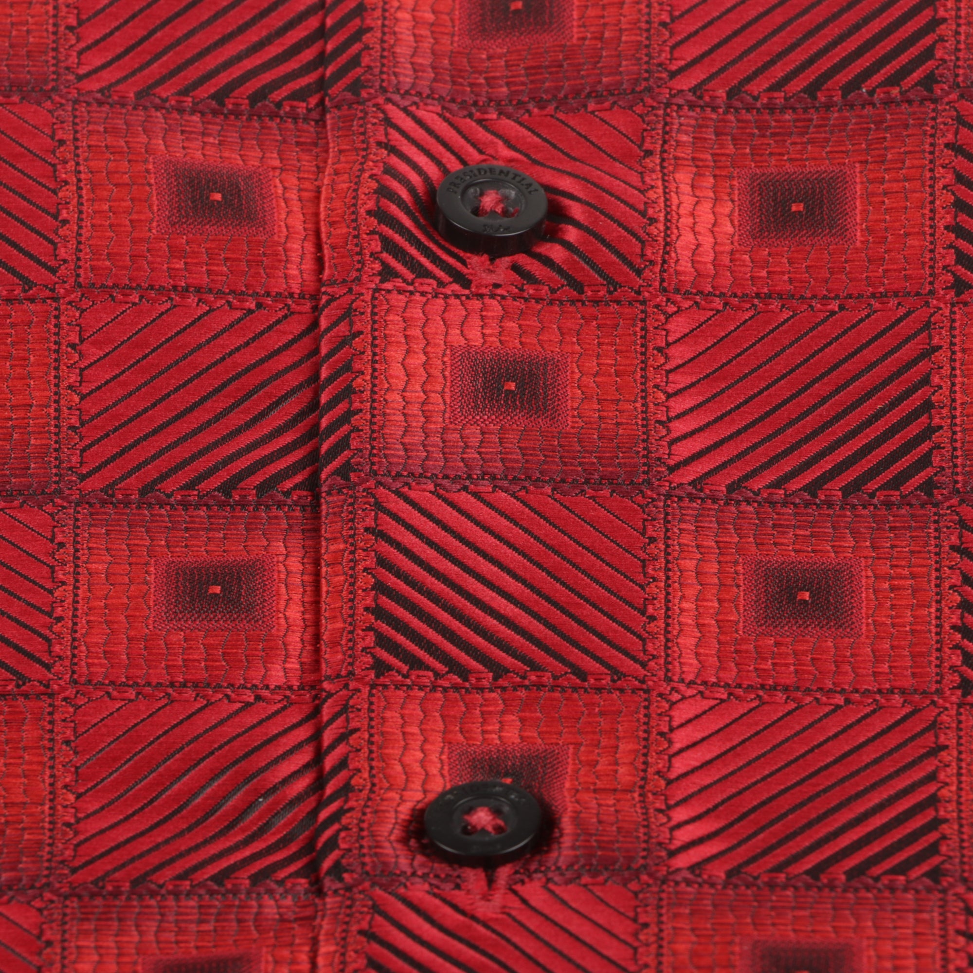 Chess Board - Red Men's Jacquard Satin Luxury Formal Shirt