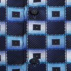Chess Board - Blue Men's Jacquard Satin Luxury Formal Shirt