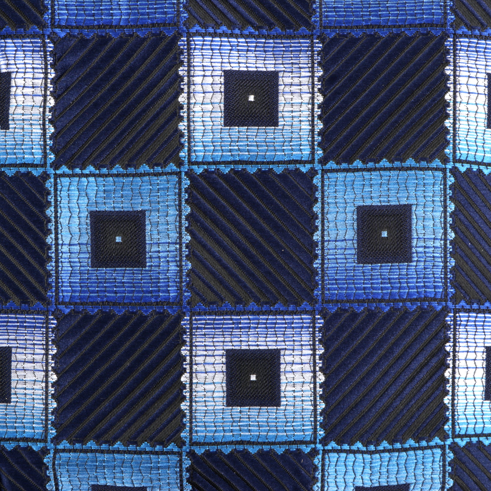 Chess Board - Blue Men's Jacquard Satin Luxury Formal Shirt