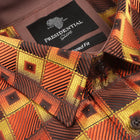 Chess Board - Orange Men's Jacquard Satin Luxury Formal Shirt