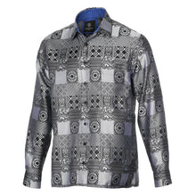African Chess - Black Men's Jacquard Woven Luxury Formal Shirt