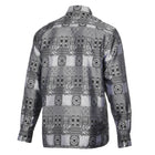 African Chess - Black Men's Jacquard Woven Luxury Formal Shirt