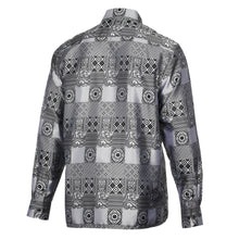 African Chess - Black Men's Jacquard Woven Luxury Formal Shirt