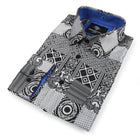 African Chess - Black Men's Jacquard Woven Luxury Formal Shirt