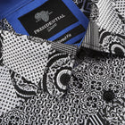 African Chess - Black Men's Jacquard Woven Luxury Formal Shirt