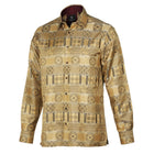 African Chess - Gold Men's Jacquard Woven Luxury Formal Shirt