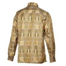 African Chess - Gold Men's Jacquard Woven Luxury Formal Shirt