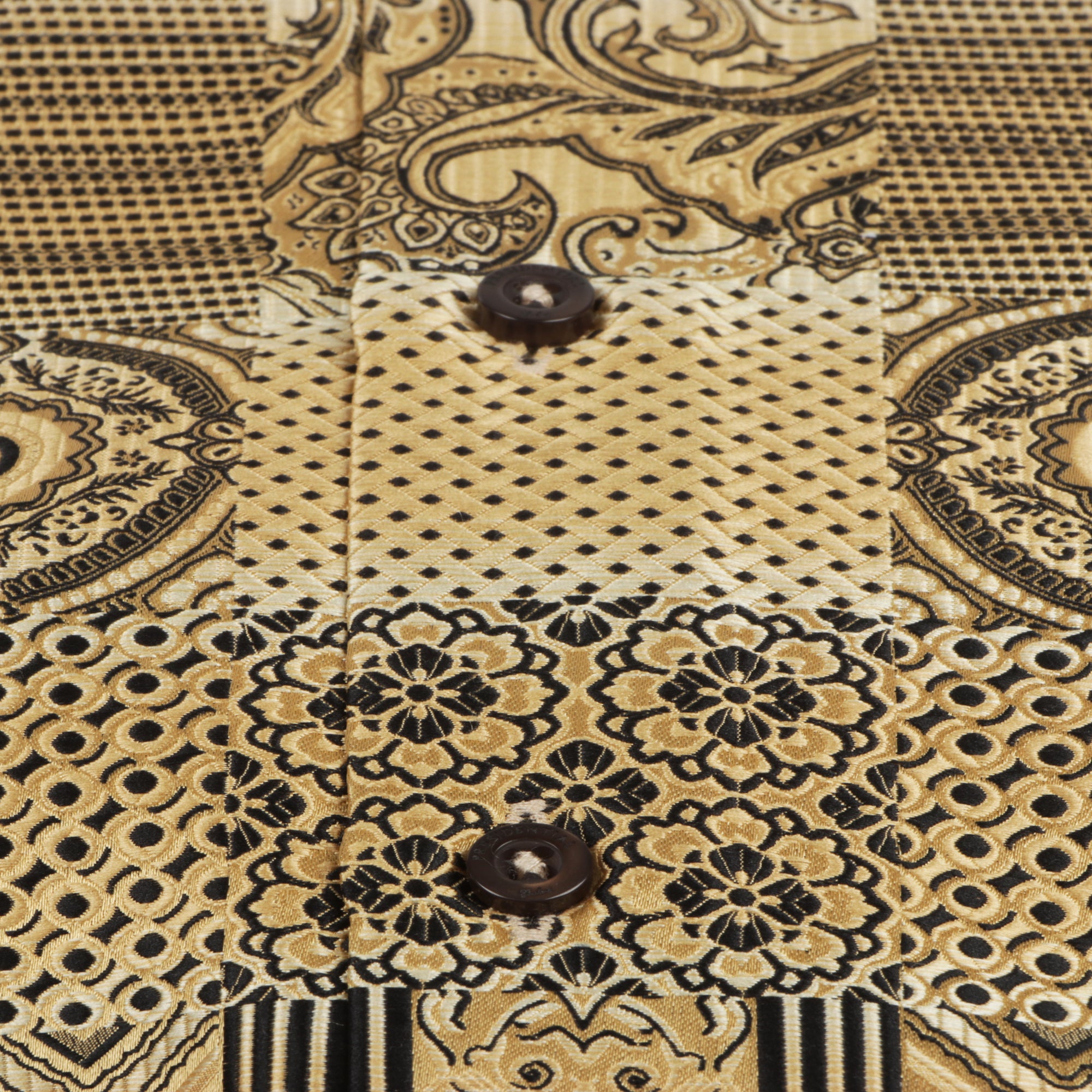 African Chess - Gold Men's Jacquard Woven Luxury Formal Shirt