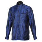 African Chess - Royal Blue Men's Jacquard Woven Luxury Formal Shirt