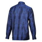African Chess - Royal Blue Men's Jacquard Woven Luxury Formal Shirt