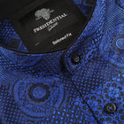 African Chess - Royal Blue Men's Jacquard Woven Luxury Formal Shirt