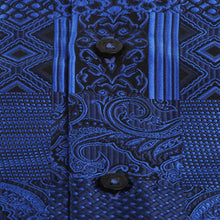 African Chess - Royal Blue Men's Jacquard Woven Luxury Formal Shirt