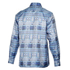 African Chess - Blue Men's Jacquard Woven Luxury Formal Shirt