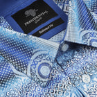 African Chess - Blue Men's Jacquard Woven Luxury Formal Shirt