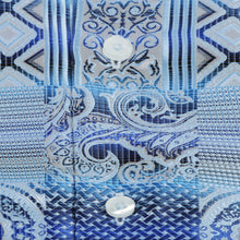 African Chess - Blue Men's Jacquard Woven Luxury Formal Shirt