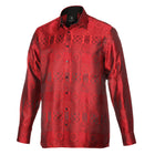 African Chess - Red Men's Jacquard Woven Luxury Formal Shirt