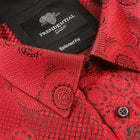 African Chess - Red Men's Jacquard Woven Luxury Formal Shirt