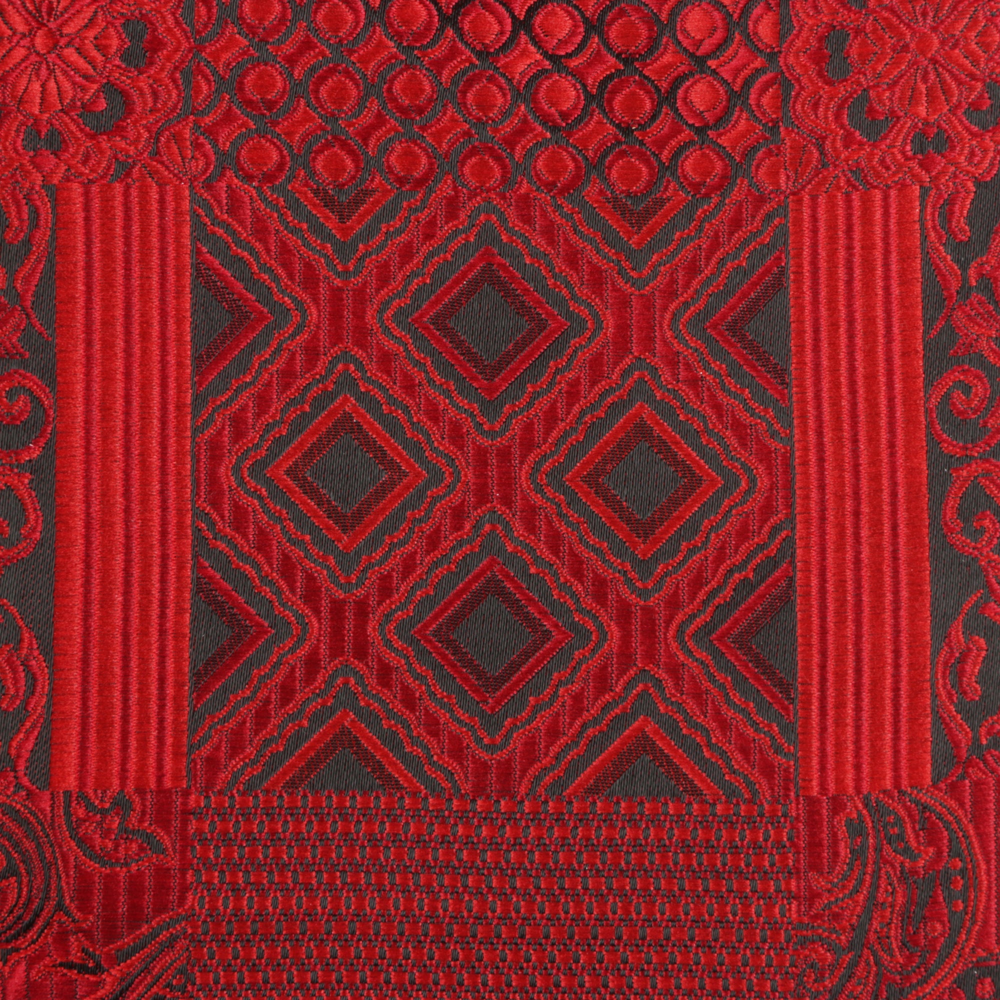African Chess - Red Men's Jacquard Woven Luxury Formal Shirt