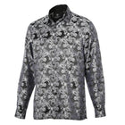 Lillian Wave - Black Men's Jacquard Satin Luxury Formal Shirt