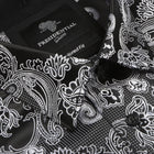 Lillian Wave - Black Men's Jacquard Satin Luxury Formal Shirt