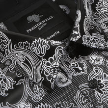 Lillian Wave - Black Men's Jacquard Satin Luxury Formal Shirt