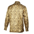 Lillian Wave - Gold Men's Jacquard Satin Luxury Formal Shirt