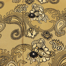 Lillian Wave - Gold Men's Jacquard Satin Luxury Formal Shirt