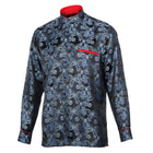 Lillian Wave - Navy Men's Jacquard Satin Luxury Formal Shirt