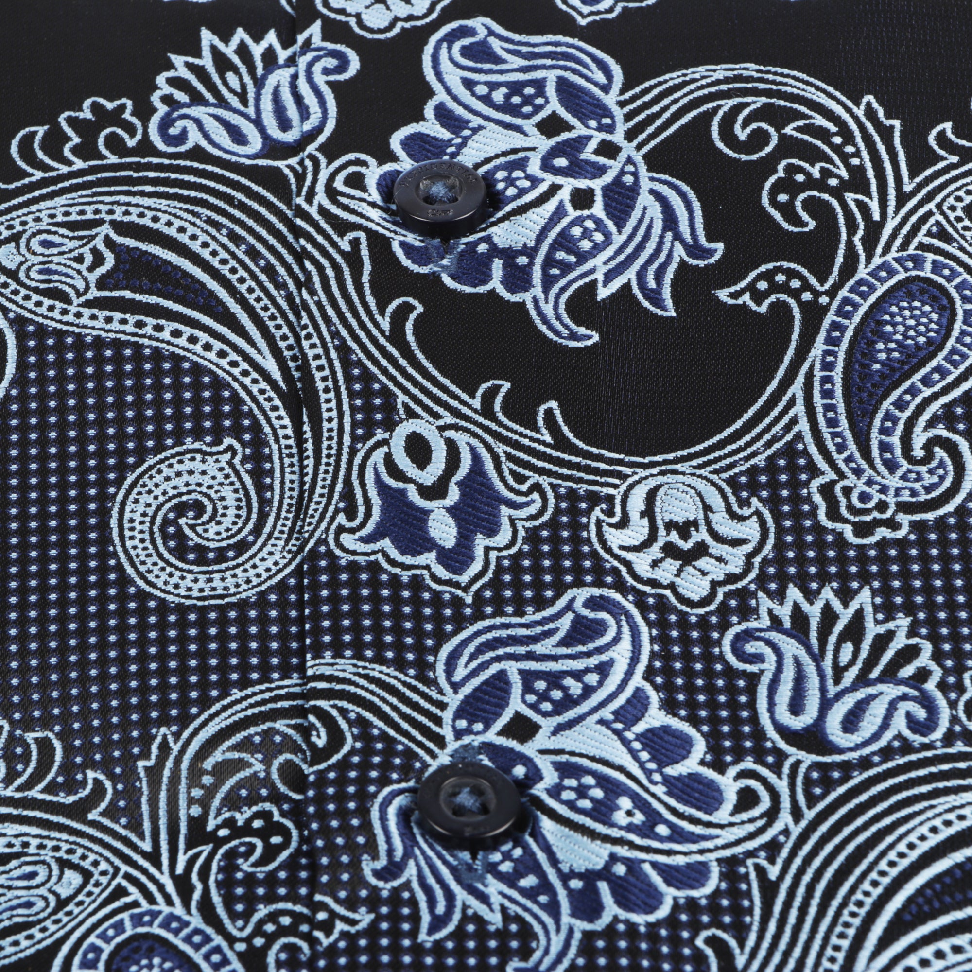Lillian Wave - Navy Men's Jacquard Satin Luxury Formal Shirt