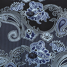 Lillian Wave - Navy Men's Jacquard Satin Luxury Formal Shirt