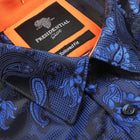Lillian Wave - Royal Blue Men's Jacquard Satin Luxury Formal Shirt