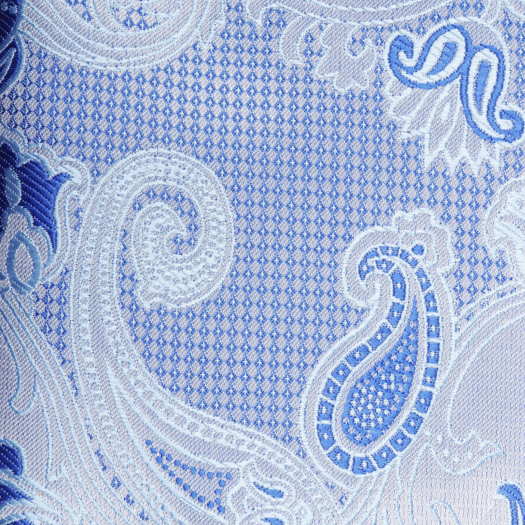Lillian Wave - Blue Men's Jacquard Satin Luxury Formal Shirt