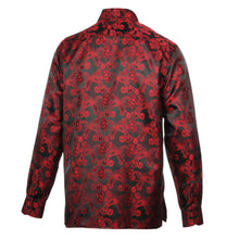 Lillian Wave - Royal Red Men's Jacquard Satin Luxury Formal Shirt