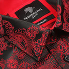 Lillian Wave - Royal Red Men's Jacquard Satin Luxury Formal Shirt