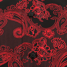 Lillian Wave - Royal Red Men's Jacquard Satin Luxury Formal Shirt
