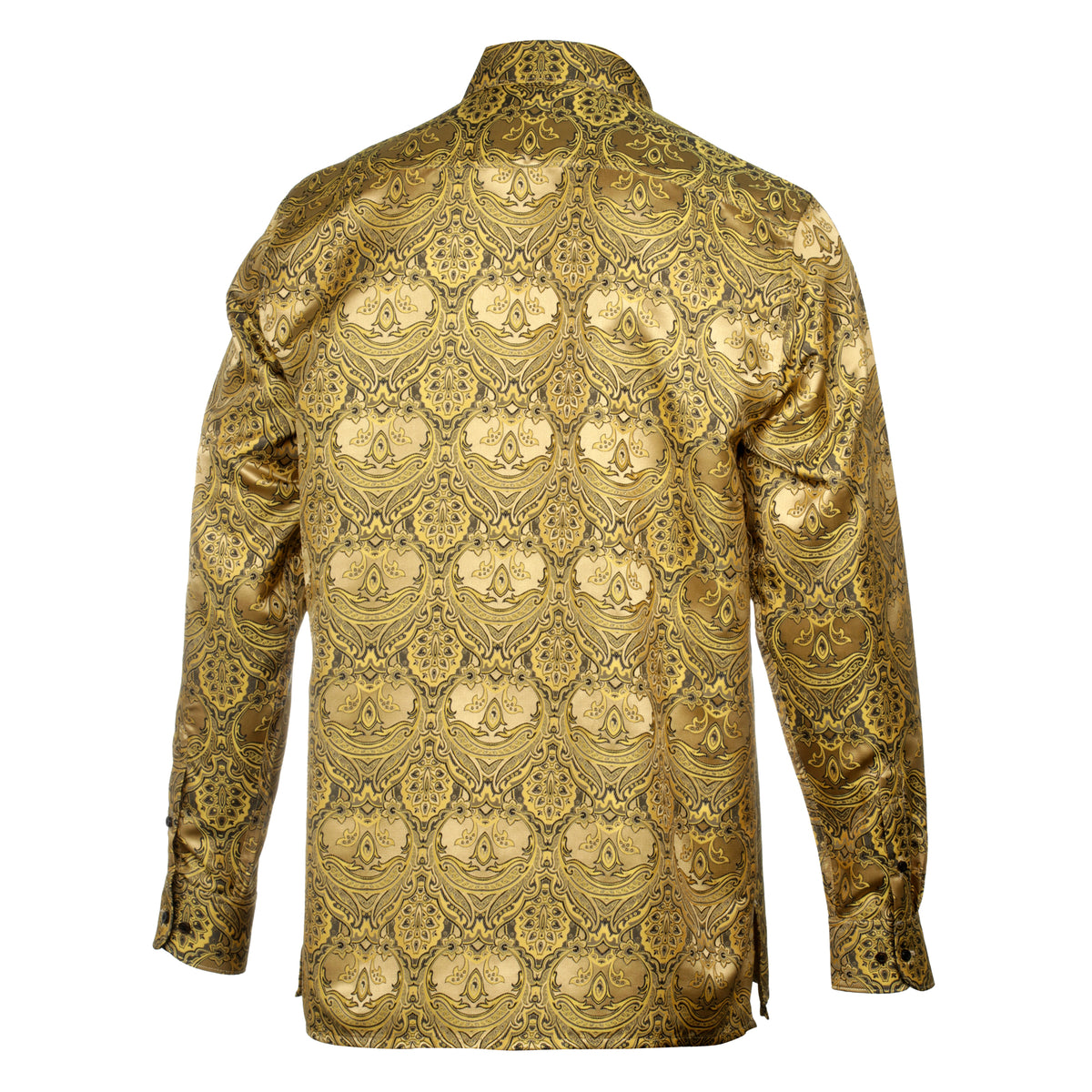 Golden Heart - Gold Men's Jacquard Woven Luxury Formal Shirt