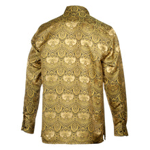 Golden Heart - Gold Men's Jacquard Woven Luxury Formal Shirt