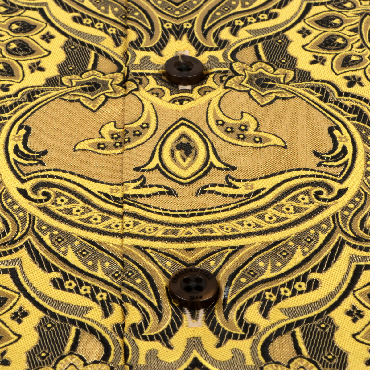 Golden Heart - Gold Men's Jacquard Woven Luxury Formal Shirt