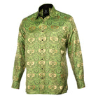 Golden Heart - Green Men's Jacquard Woven Luxury Formal Shirt