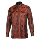 Golden Heart - Burnt Orange Men's Jacquard Woven Luxury Formal Shirt