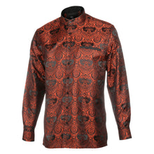 Golden Heart - Burnt Orange Men's Jacquard Woven Luxury Formal Shirt