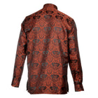 Golden Heart - Burnt Orange Men's Jacquard Woven Luxury Formal Shirt