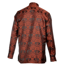 Golden Heart - Burnt Orange Men's Jacquard Woven Luxury Formal Shirt