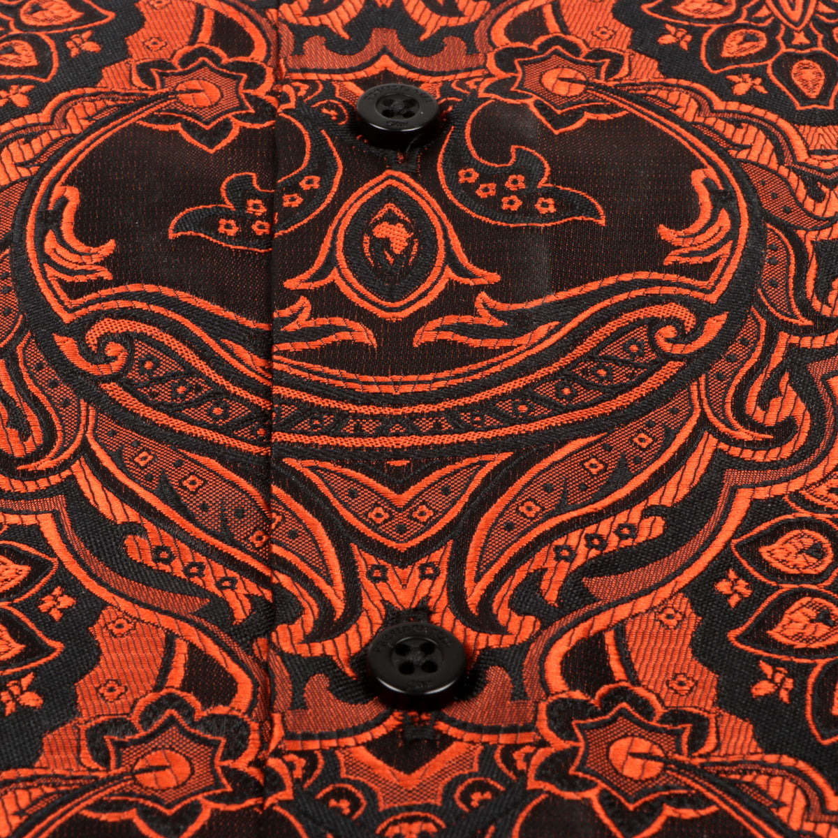 Golden Heart - Burnt Orange Men's Jacquard Woven Luxury Formal Shirt