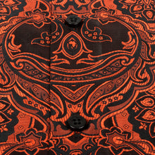Golden Heart - Burnt Orange Men's Jacquard Woven Luxury Formal Shirt